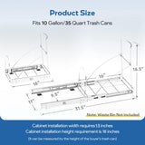 Pull Out Trash Can Under Cabinet & Under Sink - Heavy Duty Sliding Adjustable Cabinet Garbage Can Organizer, Requires Minimum Cabinets Opening 13" W X 18" D,Chrome Finish (Waste Bin Not Included) Tanamu