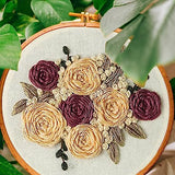 LEISURE ARTS Embroidery Kit 4" Blush Rose (French) - Embroidery Kit for Beginners and Adults, Cross Stitch Kits with Patterns, DIY Starter Set for Seasonal Craft Projects