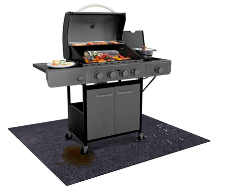 UBeesize 36x30 inch Under Grill Mat,Fireproof Mats for under grill,Grill mats for outdoor grill deck protector,BBQ Mat for Under BBQ,Waterproof,oil-proof and Flame Retardant,Reusable UBeesize