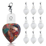 10Pcs Sublimation Keychain Blanks Bulk with LED Keychain Acrylic Lighted Transfer DIY Crafts with Keyrings for Photos (Heart) YWNYT