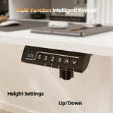 JOY worker Height Adjustable Electric Standing Desk with Storage Shelves, 55 Inch Table with Built-in Monitor Stand, Sit Stand Desk with 2 Hooks for Home Office, White JOY worker