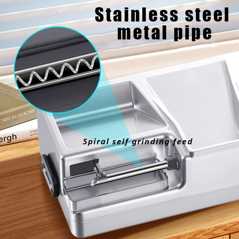 Electric Cigarette Injector Machine Rechargeable Cigarette Rolling Maker Infrared Sensing Portable Tobacco Injector Household Automatic Rolling Machine 6.5mm Tube (Silver) Malisseladi