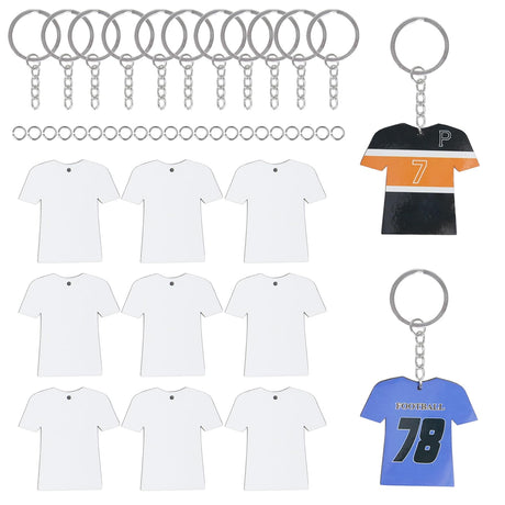 XKCWXY 72Pcs Sublimation Keychain Blanks Bulk - Sublimation Blanks Keychain with White Protective Film - MDF Sports Keychain - Heat Transfer Keychain Blanks Double Sided XKCWXY