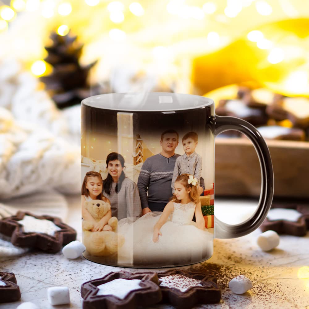 PYD Life 8 Pack Sublimation Mugs Blanks 11 OZ Color Changing Magic Mugs Glossy Black Coffee Mugs Ceramic Photo Cups Bulk for Cricut Mug Press Print