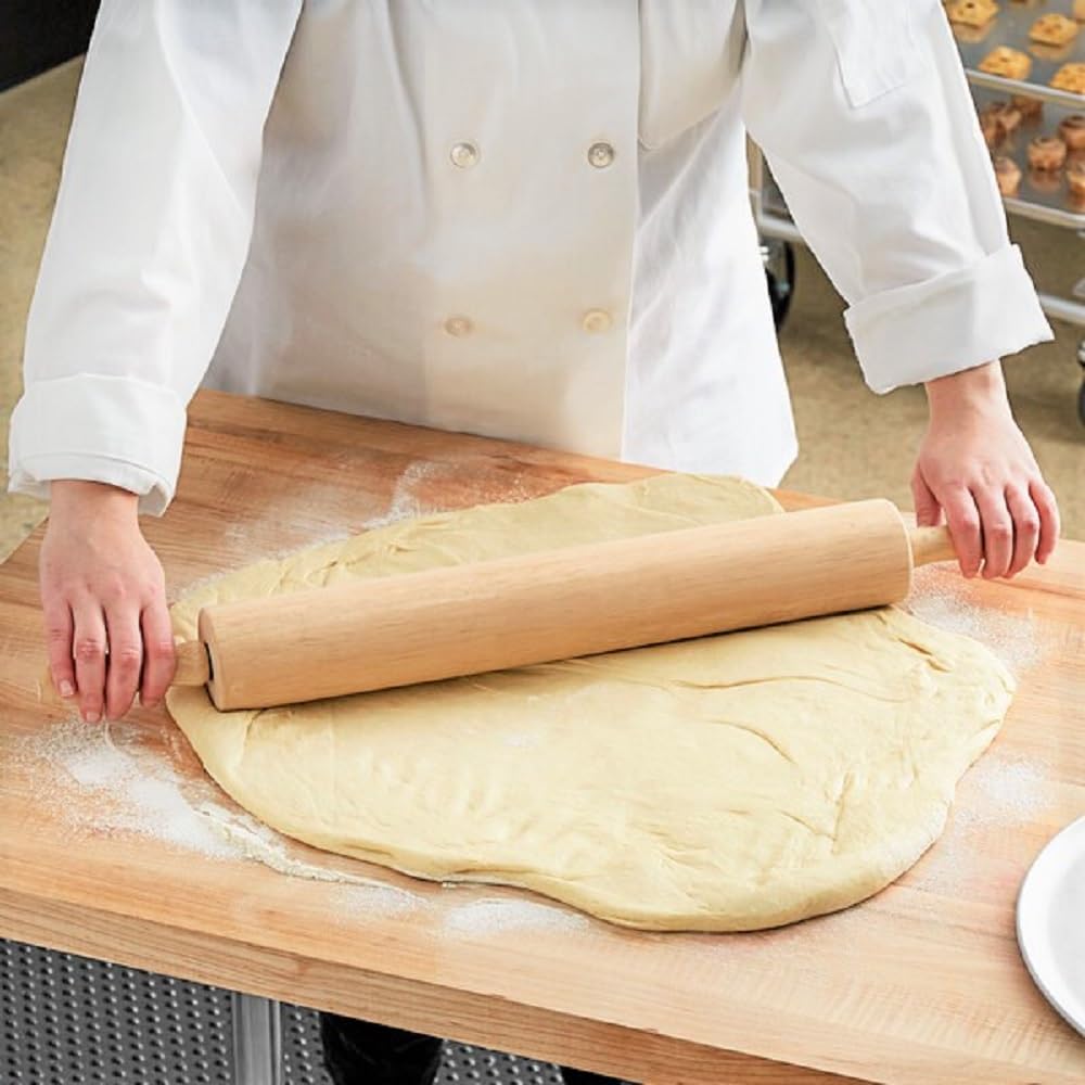 TrueCraftware 18" Wooden Rolling Pin 3-1/4" Diameter- WoodenRoll Pin for Fondant Pie Crust Cookie Pastry Dough Classic Pastry Rolling Pin TrueCraftware