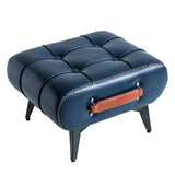 Purgreen Small Footstool Ottoman - Stylish and Functional Faux Leather Footrest for Extra Seating in Living Room, Entryway, or Office Purgreen