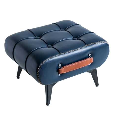 Purgreen Small Footstool Ottoman - Stylish and Functional Faux Leather Footrest for Extra Seating in Living Room, Entryway, or Office Purgreen