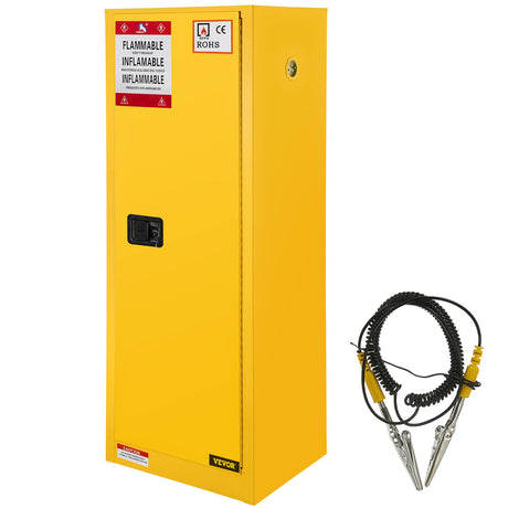 Vevor Flammable Cabinet 18" x 18" x 35", Galvanized Steel Safety Cabinet, Adjustable Shelf Flammable Storage Cabinet, for Commercial Industrial and Home Use, Yellow: Industrial & Scientific VEVOR