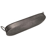 2 Pcs Metal Galvanized Tray Rustic Metal Decor Shabby Chic Farmhouse Tray Galvanized Centerpiece Oval Tray Set Auto-plaza