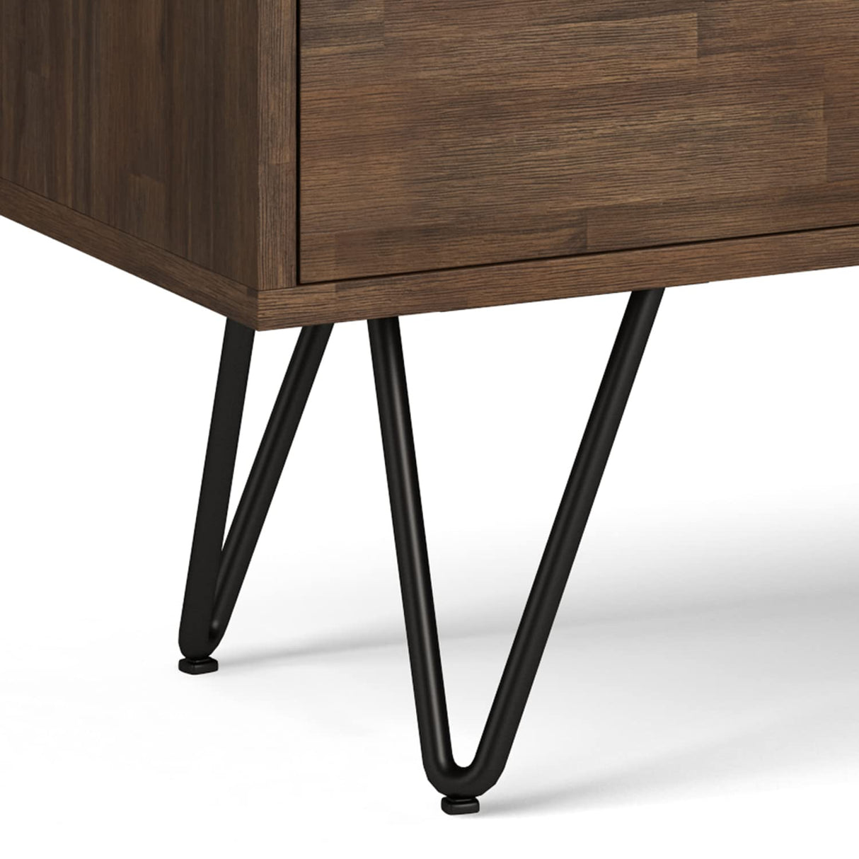 SIMPLIHOME Chase SOLID ACACIA WOOD and Metal 54 inch Wide Modern Industrial Low Bookcase in Rustic Natural Aged Brown SIMPLIHOME