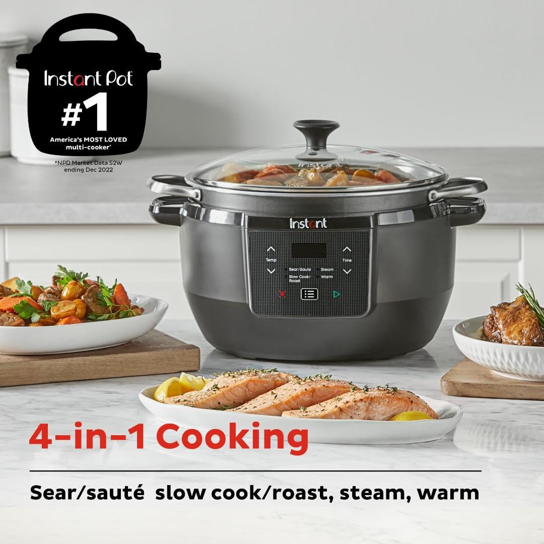 Instant Pot Superior Cooker 7.5QT Slow Cooker and Multicooker, 4-in-1 Functions, Sears/Sauté, Slow Cooks/Roast, Steams and Warms, From The Makers of Instant Pot Instant Pot