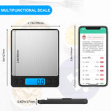 Digital Food Kitchen Scale Upgraded, YONCON 3000g/0.1g High Accuracy Mini Pocket Scale Measures in Grams and oz for Cooking, Baking, Jewelry, Tare Function,2 Trays, LCD Display (Batteries Included) Yoncon