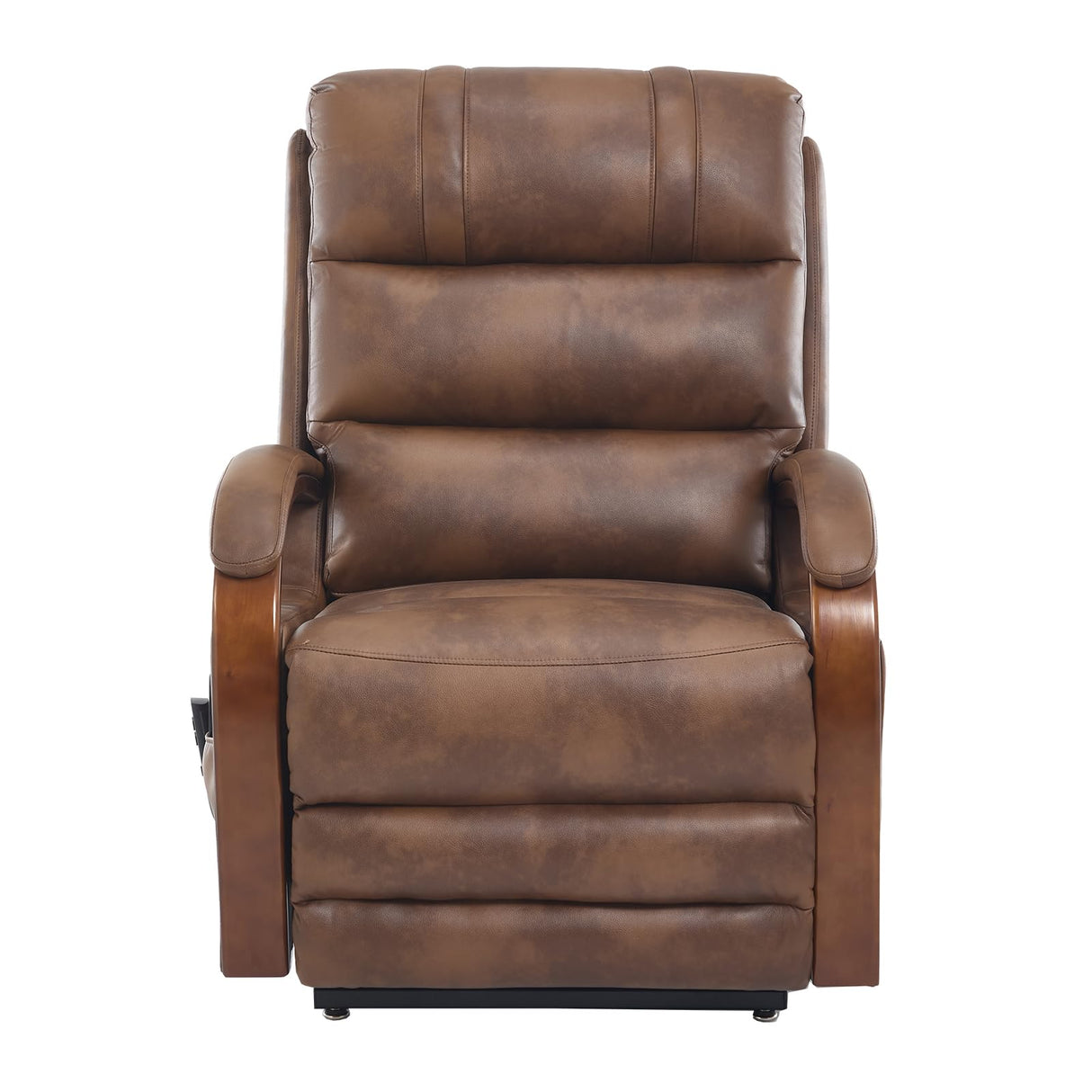 Dual Motor Power Lift Recliner Chair, Lift Chair with Massage and Heat for Elderly, Lay Flat Recliner, Standing Assistance, Infinite Position Reclining, Living Room Chair, Faux Leather, Brown Trustyue