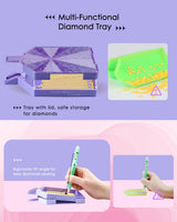 ForeverYoung Crystalline Diamond Art Trays with Lids Diamond Painting Accessories, 2-Piece Diamond Painting Trays with Lids, Silky Diamond Art Accessories and Tools, Alpine Lake forever young