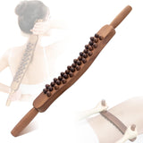Goodtar Guasha Wood Stick Tools Wooden Therapy Scraping Lymphatic Drainage Massager, Double Row 34 Beads Point Treatment Gua Sha Tools for Back Leg, Anti-Cellulite and Pain Relief(Two Row,34 Beads) Goodtar