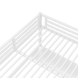 Bellemave Queen Loft Bed with Desk, Metal Queen Size Loft Bed Frame with Built-in Ladder, LED Loft Beds with Charging Station & Safety Guardrails for Kids,Teens, Adults, White Bellemave