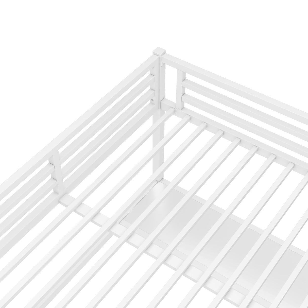 Harper & Bright Designs Queen Loft Bed with Desk, Metal Loft Bed with LED Lighted and Power Outlet, Queen Size Loft Beds with Desk for Teens, Adults, Kids, Noise Reduced Structure,White Harper & Bright Designs