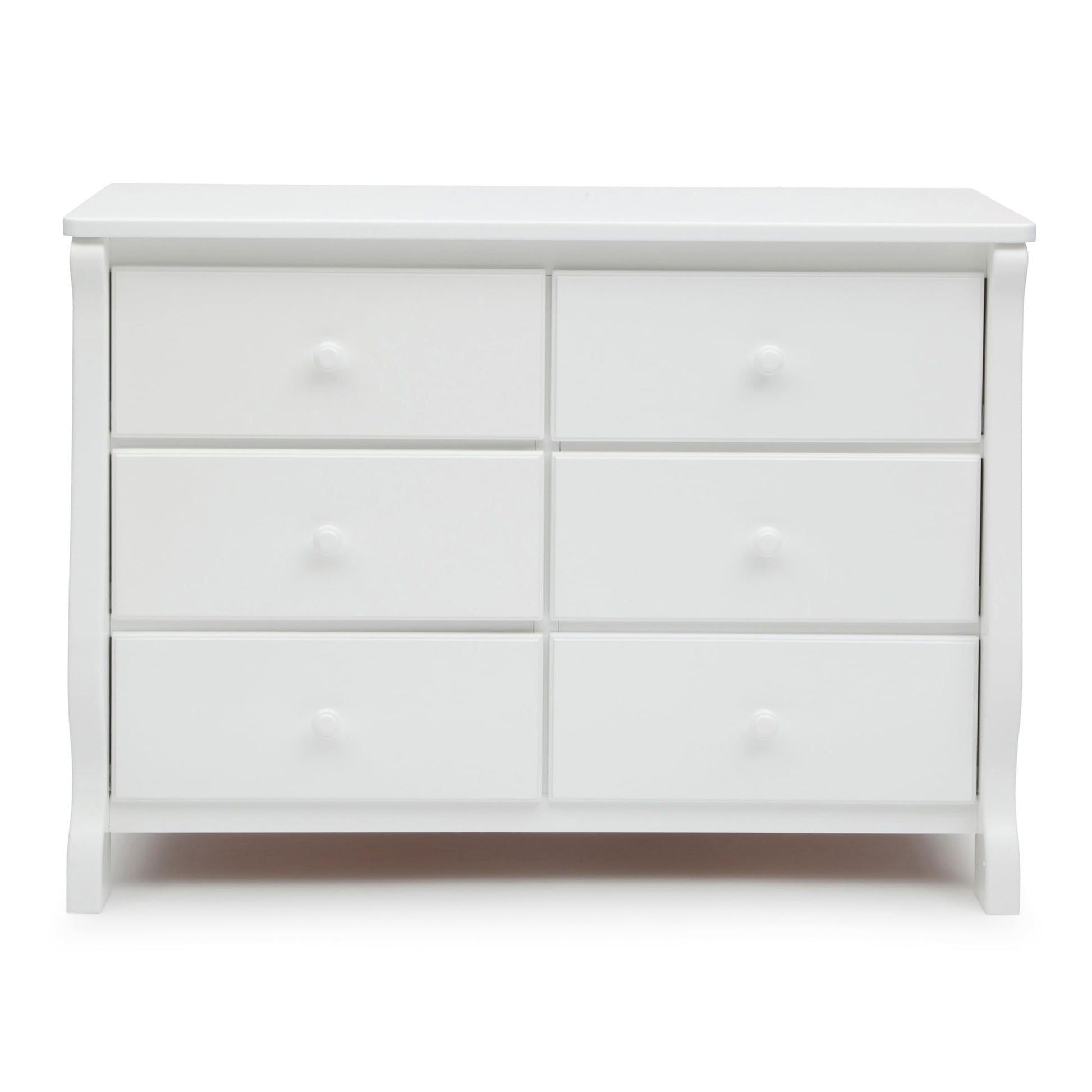 Delta Children Universal 6 Drawer Dresser with Interlocking Drawers - Greenguard Gold Certified, White - WoodArtSupply