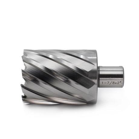 OSCARBIDE Annular Cutter 1-7/8 inch Cutting Diameter,2 inch Depth of Cut,3/4 inch Weldon Shank,2 Flat Mag Drill Bit with Pilot Pin for Magnetic Drill Press,1 Piece OSCARBIDE