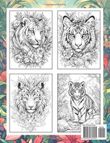 Tigers Coloring Book: Striped Felines for Big Cat Enthusiasts Majosta