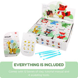 LOUFOR Air Dry Clay Kits - Modeling Clay for Kids, Ultra Light & Soft, Safe & Non-Toxic, DIY Airdryclay Kit with Sculpting Tools and Tutorials, Creatible Art Crafts Toys Gifts for Boys Girls LOUFOR