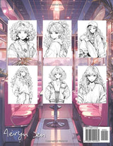 Anime Coloring Book: 80s girls: Manga Art & Anime Enthusiasts Stress Relief Adult Coloring WoodArtSupply