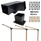 ITeVe.GD 15° Slanted Roof Pergola Brackets Kit,4-Way Right Angled Corner Bracket with Wall Mount Post Base for 4x4 (Actual:3.5"x3.5") Lumber for Pergolas,Gazebos,Porchs - 2 Pack… ITeVe.GD
