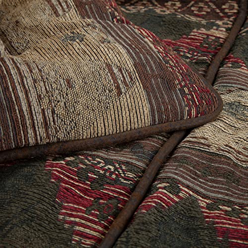 Paseo Road Sierra Western Bedding 7 Piece King Comforter Set, Faux Suede Chenille Jacquard Southwestern Bedding, Rustic Comforter Set with Bed Skirt, Shams, Accent Pillows H HIEND ACCENTS