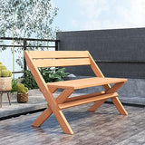 Giantex Folding Teak Wood Outdoor Bench - 2-Person Patio Seat with Elegant Design for Garden and Poolside Giantex