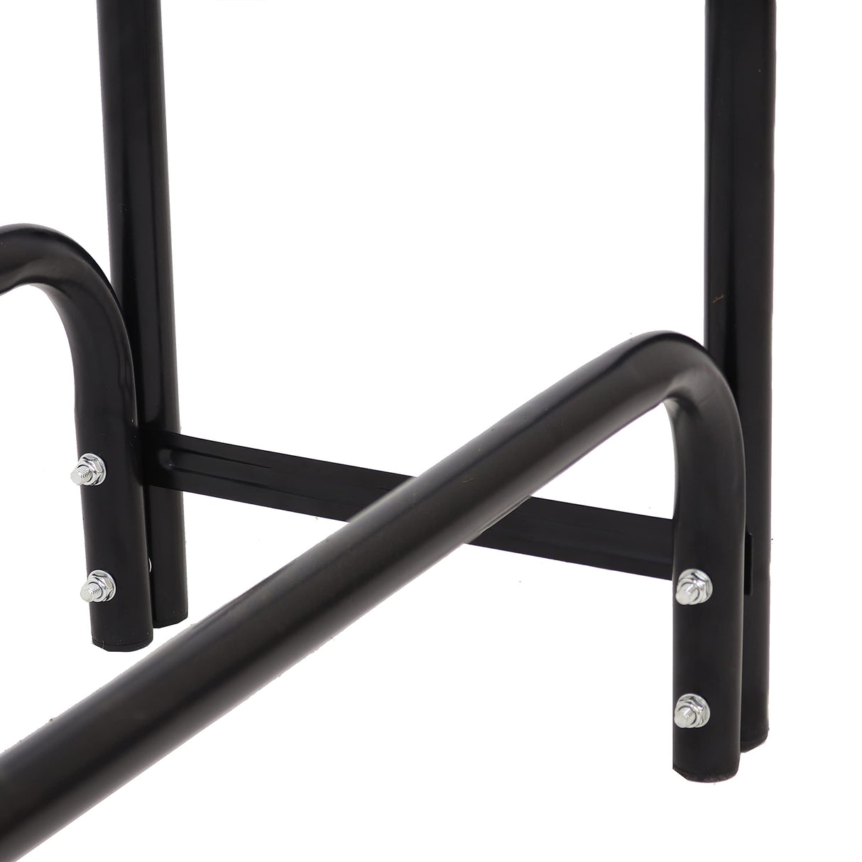 Sunnydaze 8-Foot Firewood Log Rack - Indoor/Outdoor Black Powder-Coated Steel Storage Accessory Sunnydaze