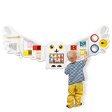 Monläurd® Owl Montessori Busy Board,Sensory Board,Educational Toys,Activity Cube,Wall Toys,Daycare Furniture,Playroom Furniture,Interactive Toys,Wooden Toys,Learning Toys,Boys and Girls 6 M+ Monläurd