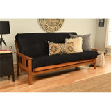 Kodiak Furniture 75" Traditional Full-Size Suede Fabric Futon Mattress with Coil Hinged Innerspring Unit, Foam Construction, Tufted Cover, in Black Finish - Frame Not Included Kodiak Furniture