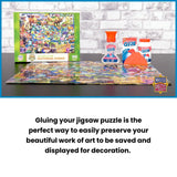 MasterPieces Puzzle Glue and Wide Plastic Spreader 5oz - Pack - Jigsaw Puzzle Saver Clear Glue for Puzzle Protector Masterpieces