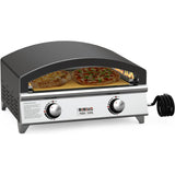 Mimiuo 25 Inch Outdoor Gas Pizza Oven, Portable Propane Pizza Oven with Large Baking Stone - Make 2 Pizzas At Once - Multifunctional Stainless Steel Grilling Stove to Cook Steak Meat Seafood Mimiuo