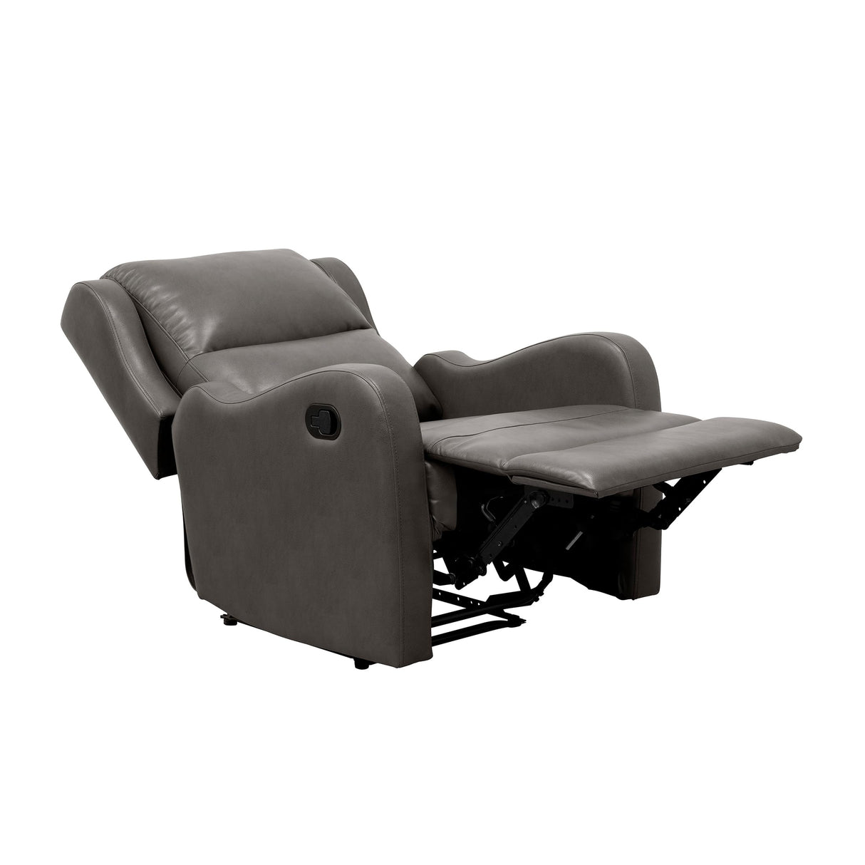 Lexicon Manual Recliner Chair, Reclining Sofa Chair, Home Theater Seating, Wall Hugger, Manual Recliner for Living Room/Office/Apartment, Easy Assembly, Gray Faux Leather Lexicon