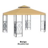 BenefitUSA Replacement Canopy Top Cover for 10'X10' Gazebo Polyester Double Tiers for Outdoor Garden Patio Pavilion Sunshade (Beige) BenefitUSA