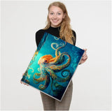 VIGEGU Paint by Numbers Kit for Adults with Framed - Octopus Paint by Number with Wooden Easel DIY Nice Box Acrylic Oil Painting,for Wall Decor 8x12inch VIGEGU