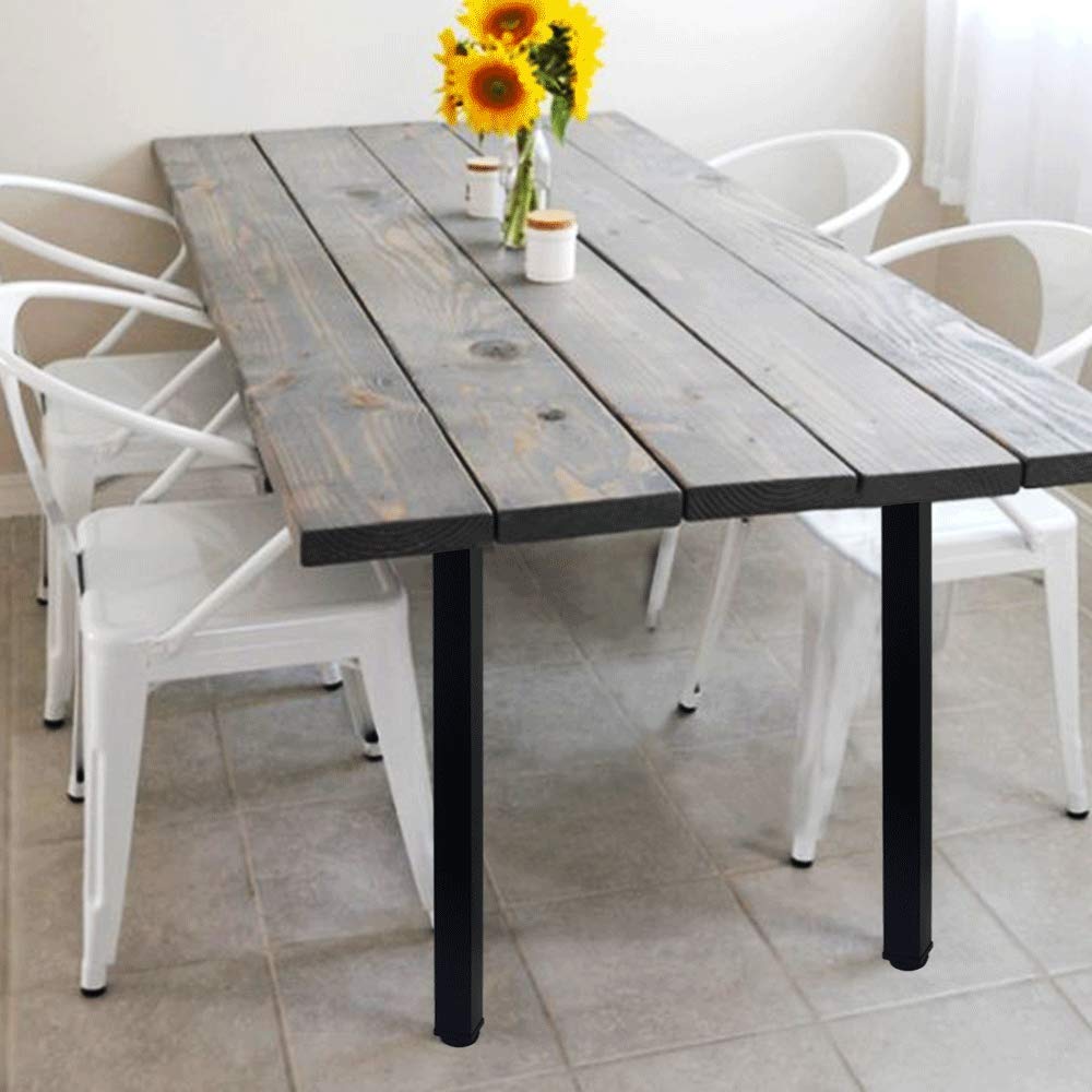 QLLY 28 inch Adjustable Metal Furniture Legs, Square Office Table Furniture Leg, Set of 4 (Black) QLLY