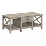 Bush Furniture Key West Coffee Table with Storage in Washed Gray Bush Business Furniture