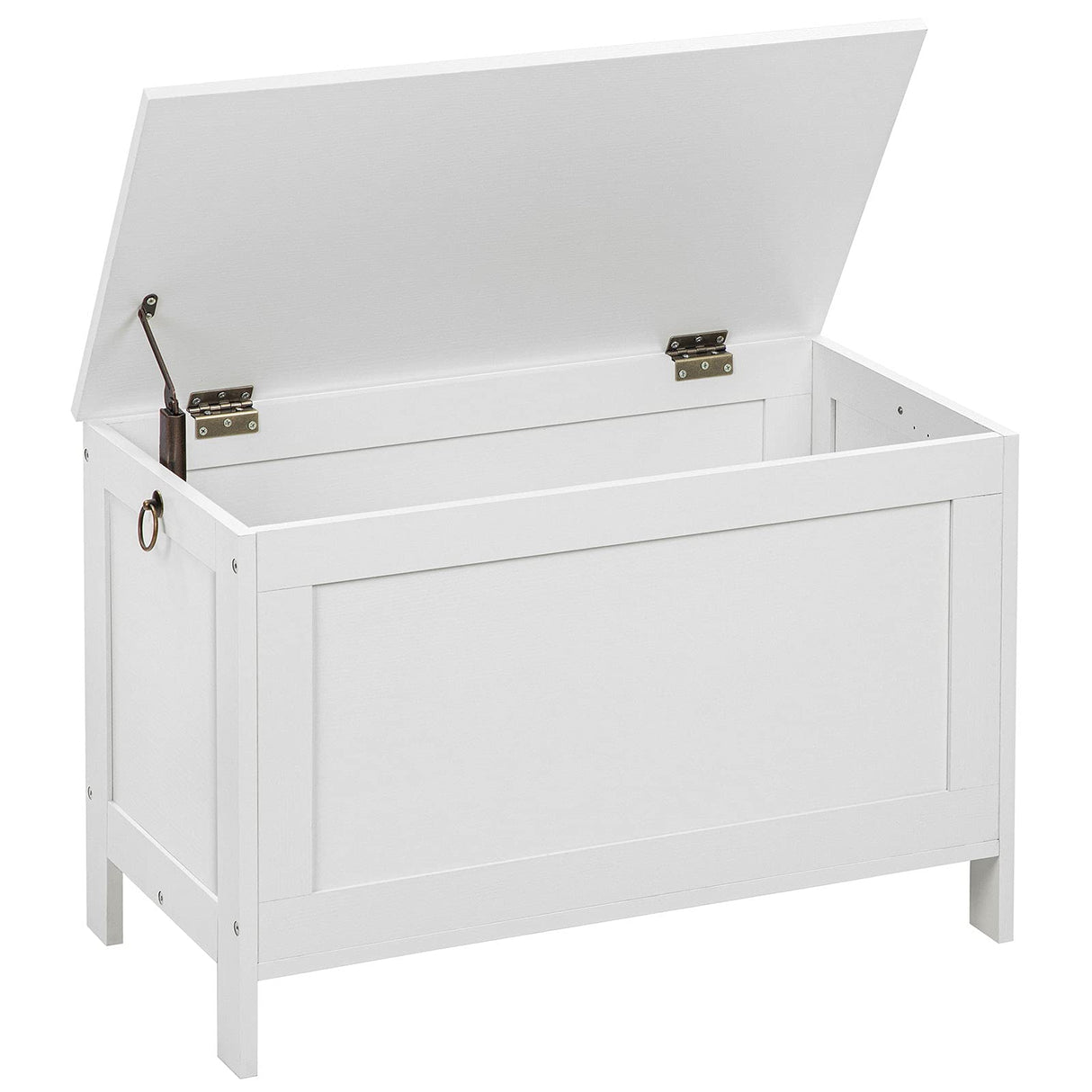HOOBRO Toy Box, Retro Wooden Look Storage Chest with Safety Hinge, Entryway Storage Bench Supports 220 lb, 29.9 x 15.7 x 18.9 Inches Toy Chest Organizer, Easy Assembly (White) WT75CW01G1 HOOBRO