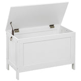 HOOBRO Toy Box, Retro Wooden Look Storage Chest with Safety Hinge, Entryway Storage Bench Supports 220 lb, 29.9 x 15.7 x 18.9 Inches Toy Chest Organizer, Easy Assembly (White) WT75CW01G1 HOOBRO