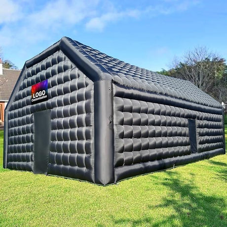 Large Black Inflatable Nightclub 30x20x13Ft Disco Cube Gazebo Event House with Logo Area Portable Inflatable Party Tent for Birthday, School Events, Backyard Party, Rental Business OZIS