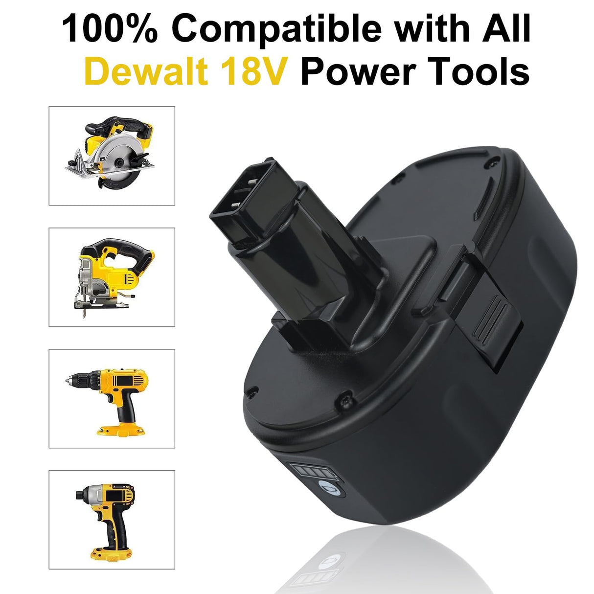 Qwenoer 2Pack 6.0Ah 18V Lithium Battery Replacement for Dewalt 18V Battery Compatible with 18 Volt Dewalt Batteries DC9096 DC9098 DC9099 DW9095 DW9096 DW9098 DE9039 (Not for DC9180) Qwenoer