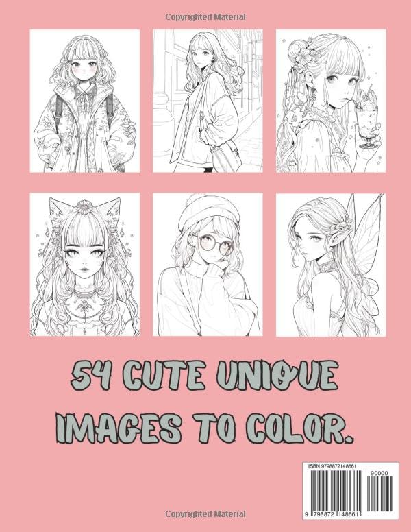 Anime Coloring Book For Teens And Adults: 54 Beautiful Anime Girls Pages To Color Majosta