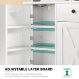 YITAHOME 71''H Kitchen Pantry Cabinet, Tall Cabinet with Drawer, Doors, Goblet Holder, Wine Rack & Power Outlet for Kitchen, Living Room (White) YITAHOME