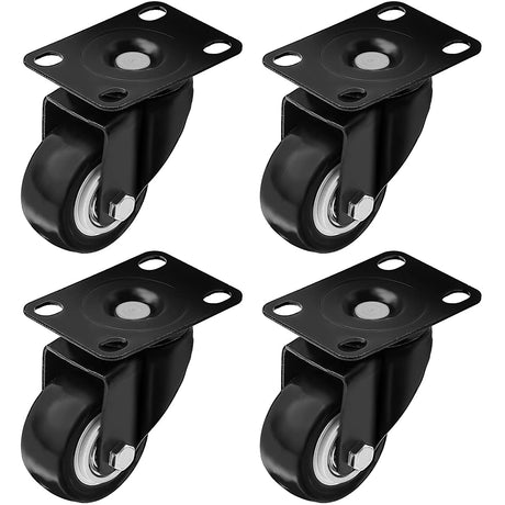 Swivel Caster Wheels Rubber Base with Top Plate & Bearing Heavy Duty with Pack of 4 Black by Online Best Service (2" NO Brake) Online Best Service
