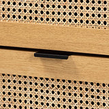 Baxton Studio Sawyer End Table, 6-Drawer, Oak Brown/Black Baxton Studio