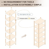YGYQZ Bookshelf, 6-Tier High Vertical Book Shelf with Large Capacity, DIY Stackable Wooden and Metal Bookshelf Organizer, Suitable for Living Rooms, Offices, Bedrooms, and Studies YGYQZ
