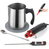 handysienda Candle Making Kit Supplies for Adults, DIY Soy Candle Make Set for Beginners, with Heat Gun, 900ml Pouring Pot Metal Pitcher, Thermometer, Candle Making Accessories handysienda