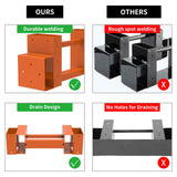 Firewood Log Storage Rack Bracket Kit with Screws Steel Fireplace Wood Storage Holder Outdoor Indoor - Adjustable to Any Length, Rust Proof, Heavy Duty (2 Brackets Kits and 2 Connectors) Homydom
